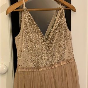 BHLDN dress - blush pink, beaded - size 10